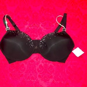 Bejeweled Frederick’s of Hollywood Black Sexy Bra NWT!NWOT